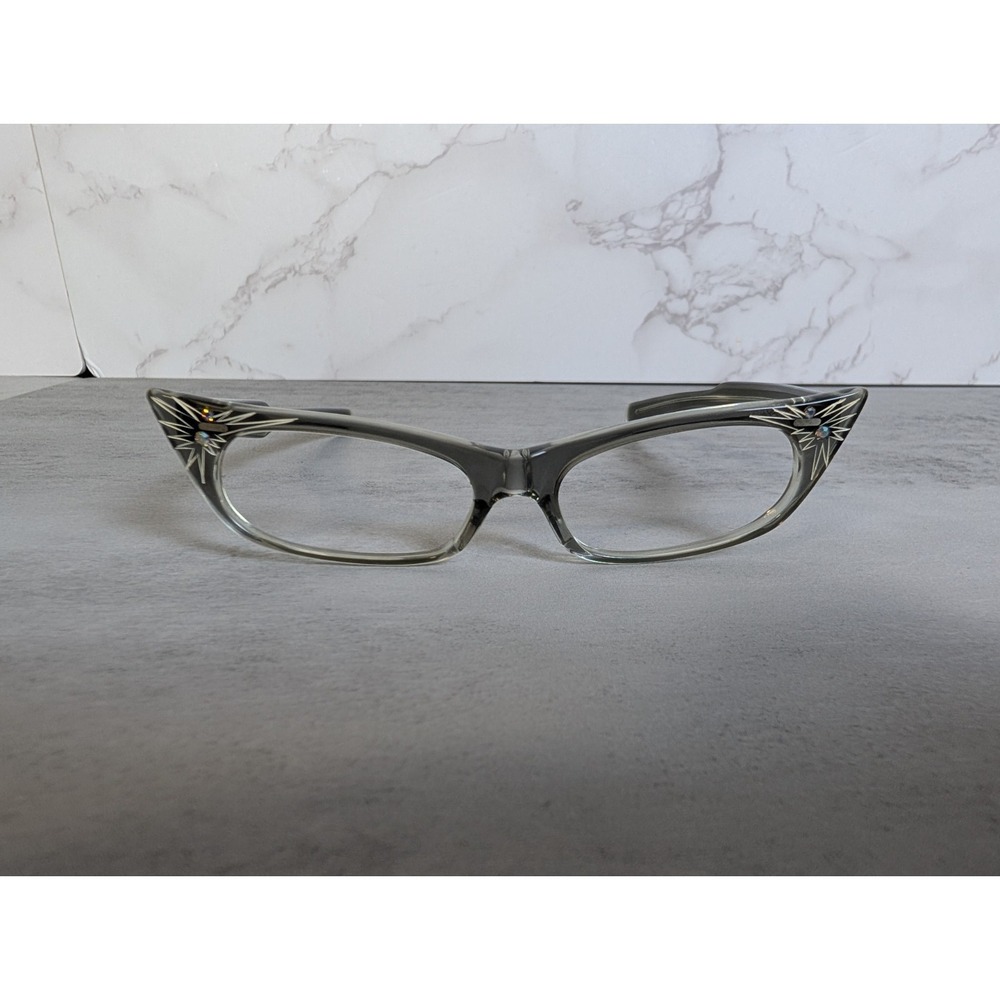 1950s Sunglasses Rhinestone‎ Cateye Eye Glass Lenses Frames Marked France